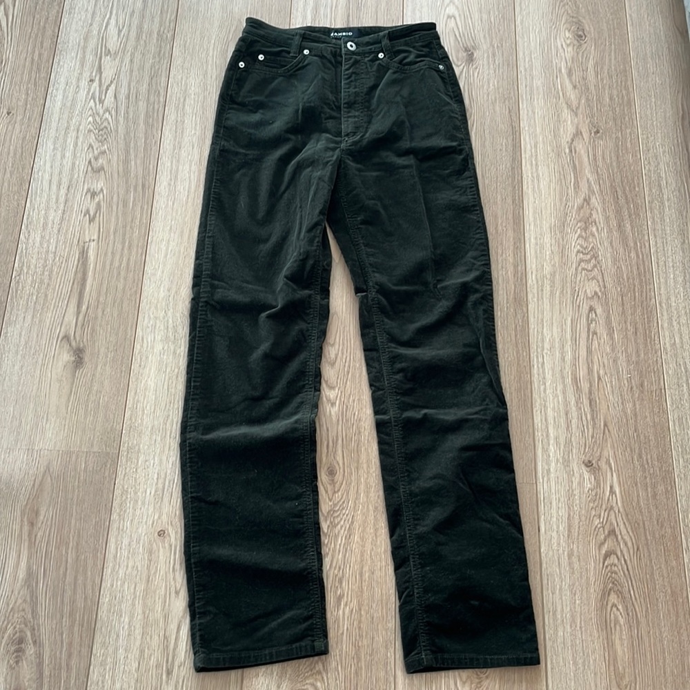 CAMBIO dark green corduroy skinny pants
